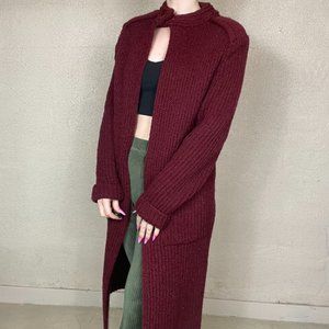 VINTAGE Heavy Knit Sweater Duster with Pockets | Career Guild